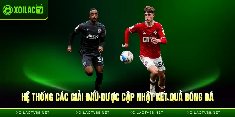 Hệ thống các giải đấu được cập nhật kết quả bóng đá